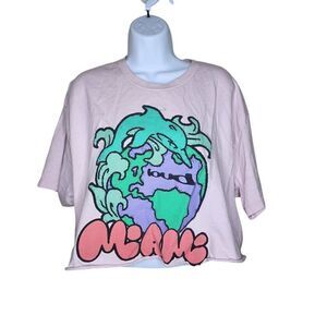 Rolling Loud Miami Concert Tshirt Cut Off Womens XL Pink Post Malone Travis Scot